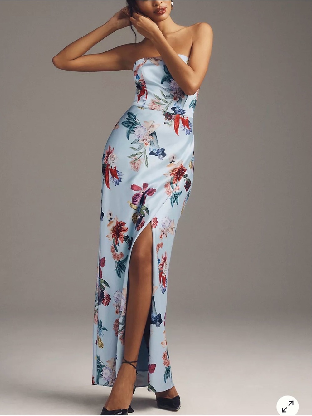 BHLDN Satin Floral Maxi gown size 0